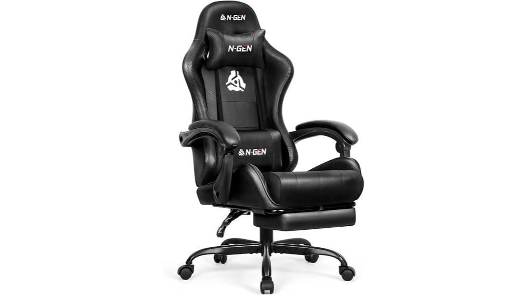 ergonomic gaming chair with footrest