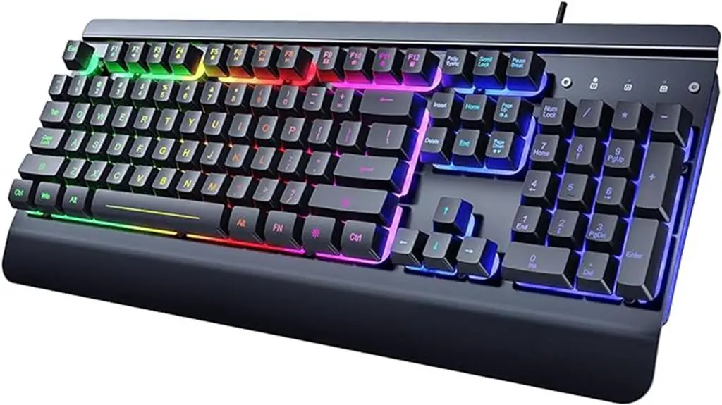 rainbow led backlit keyboard