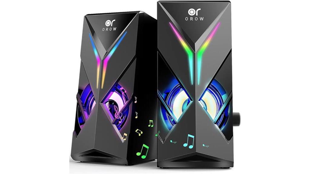 colorful led lit computer speakers