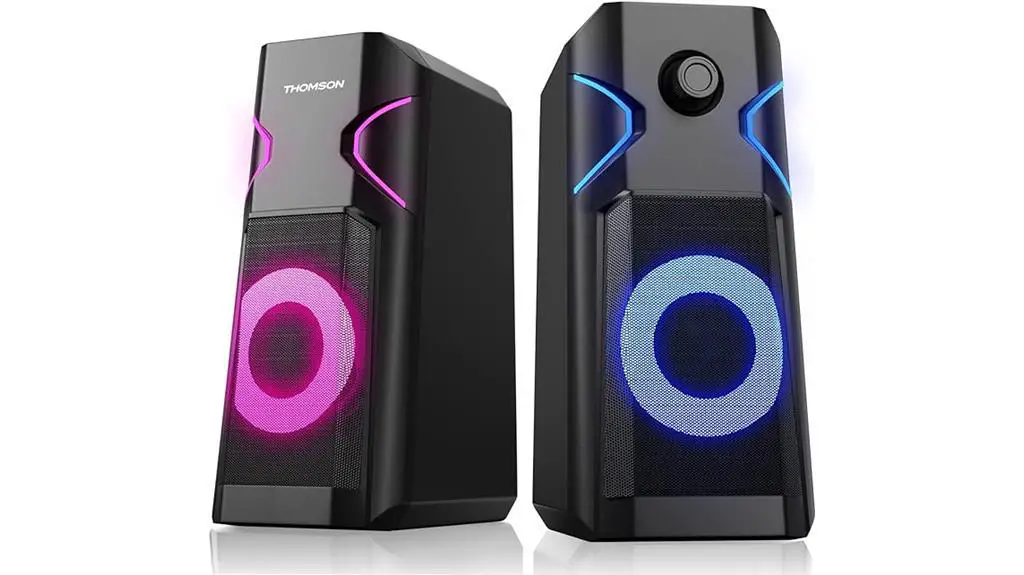 colorful rgb backlit computer speakers