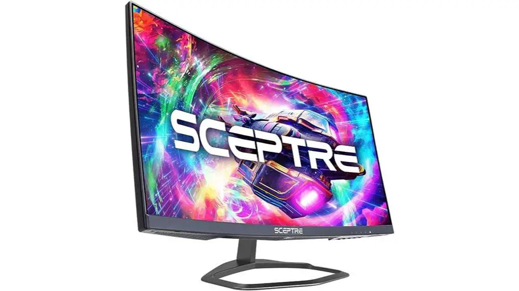 curved gaming monitor with sceptre branding