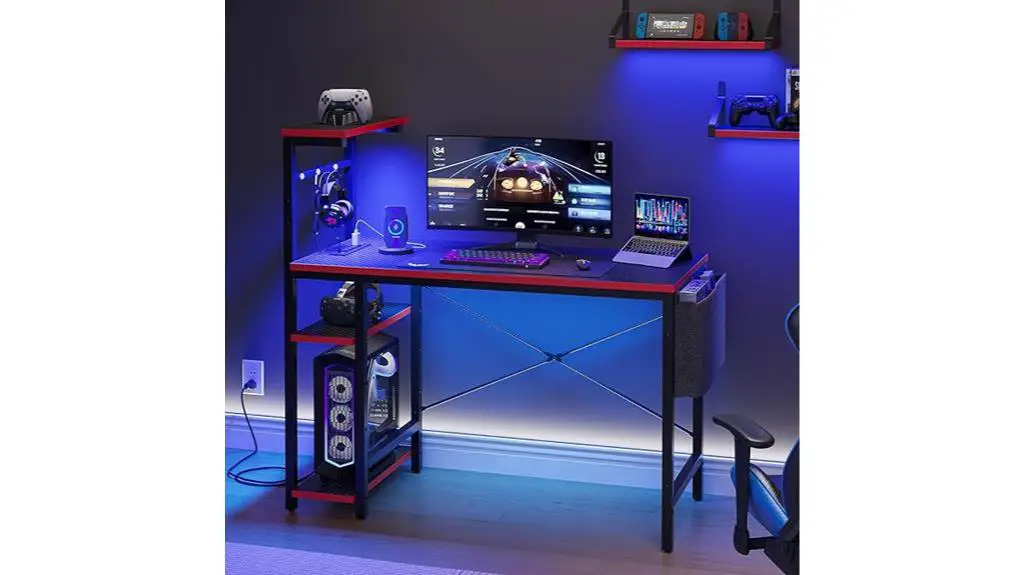 gaming desk with power