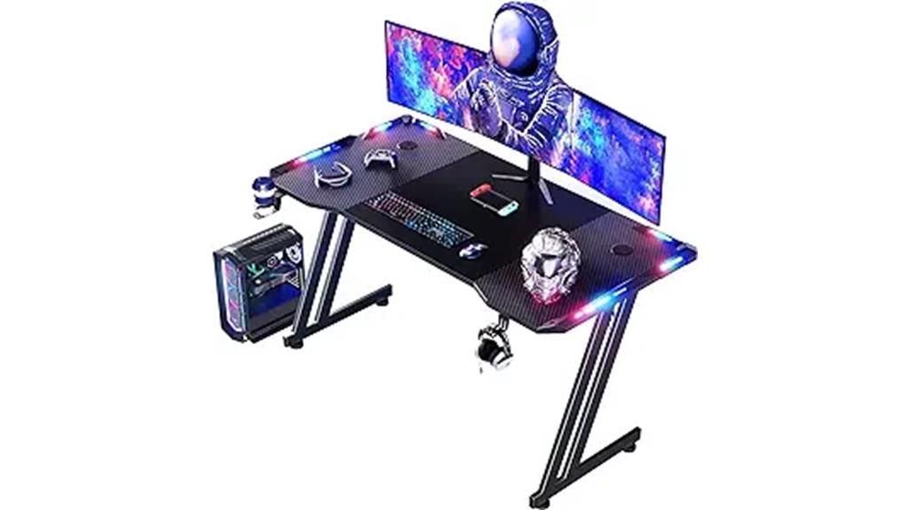 led lit gaming desk 47 inches