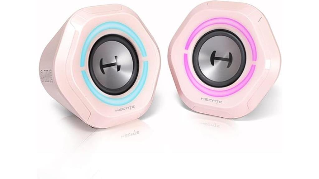 pink edifier g1000 speakers